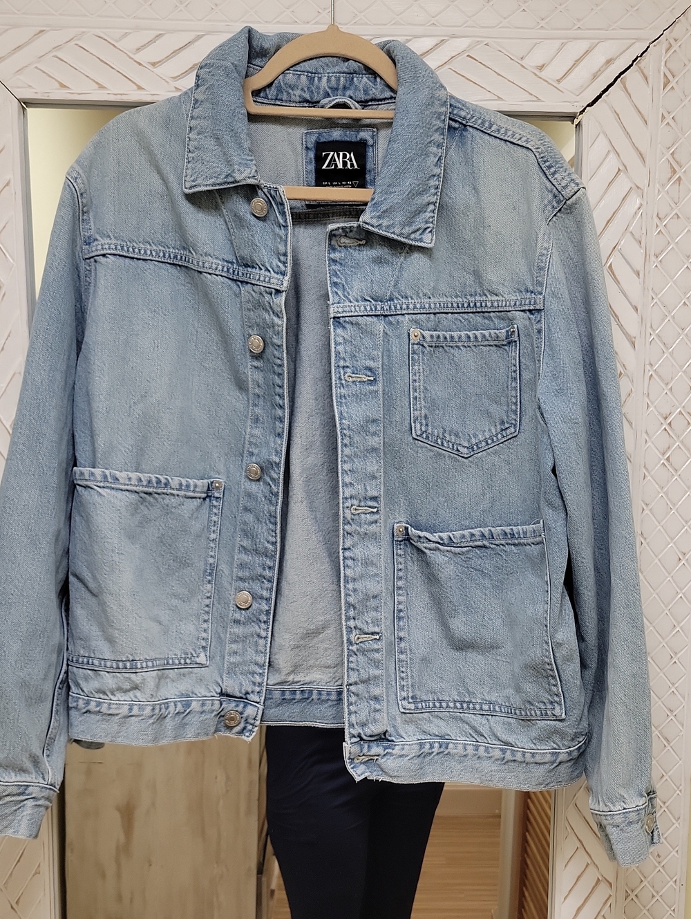 Zara Light Blue Washed Denim Jacket